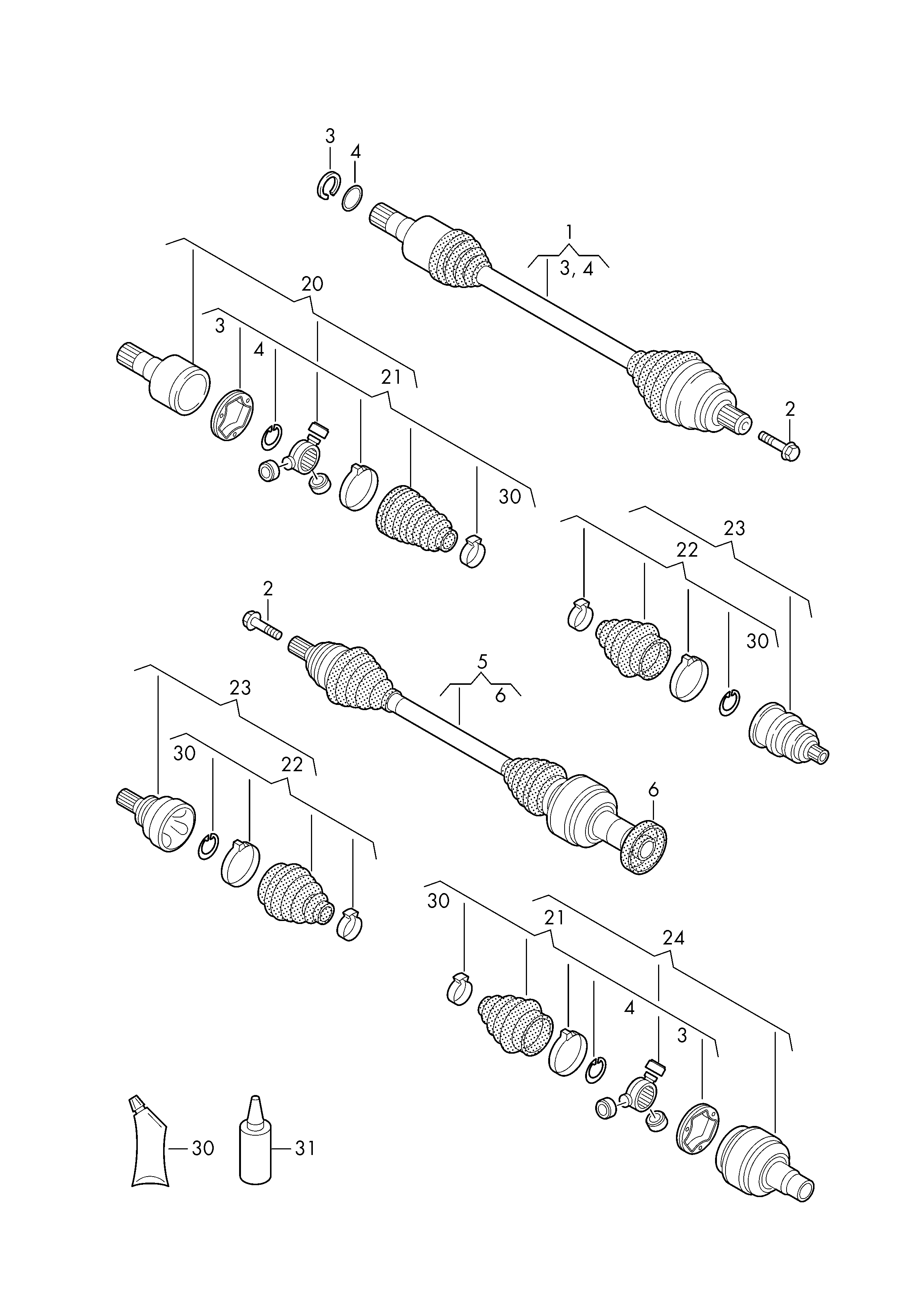 VW 5N0 498 103 A - Шарнирный комплект, ШРУС, приводной вал parts5.com