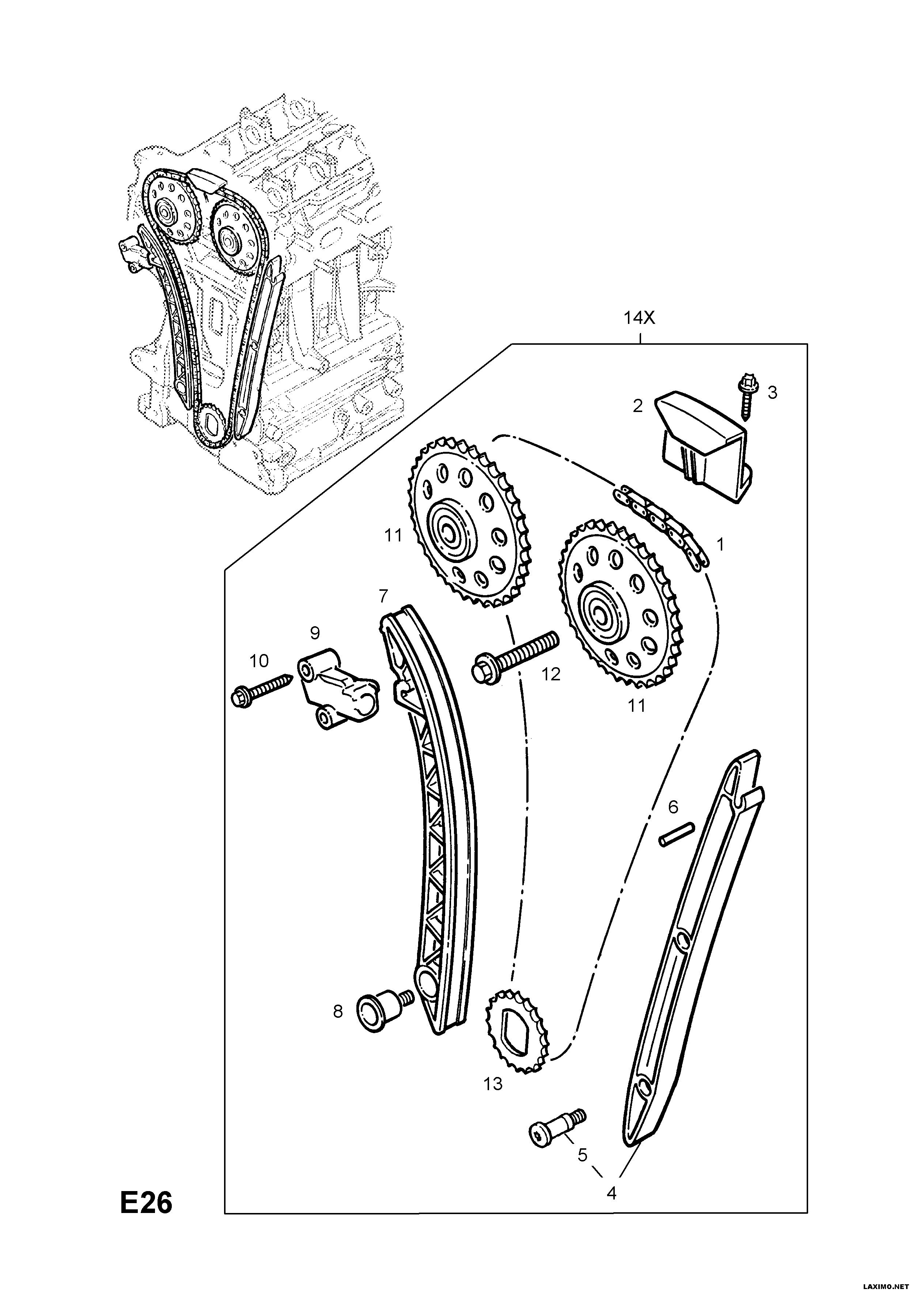 Opel 56 36 360* - Комплект цепи привода распредвала parts5.com